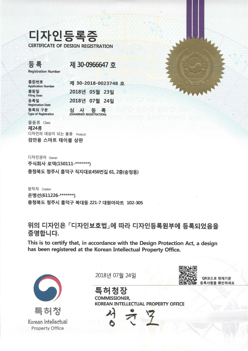 Certificate Of Design Registration